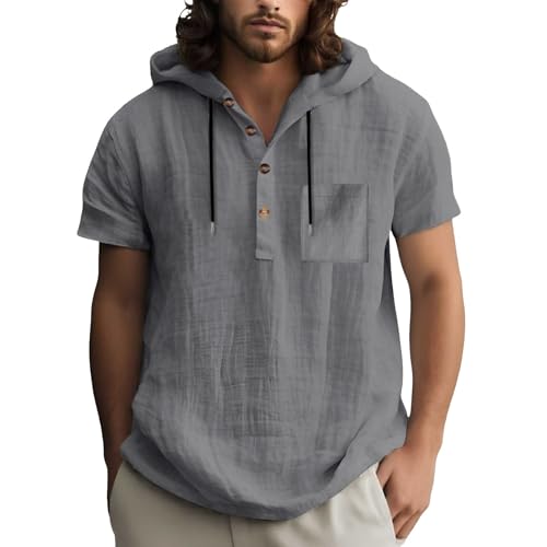 Chemise capuche homme respirante contre la chaleur estivale ample