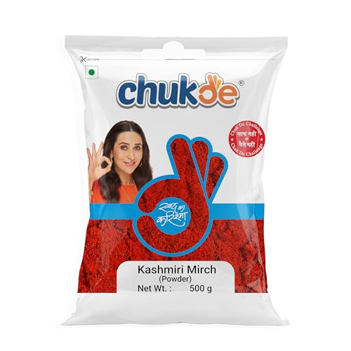 Image of Chukde Kashmiri Chilli Powder 500g - Economy Pack | for Vibrant Colour & Mild Heat (Pack of 1)