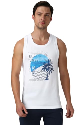 Image of Van Heusen Men's Cotton Regular Fit Sport Graphic Print Vest - Super Soft, Sleeveless,