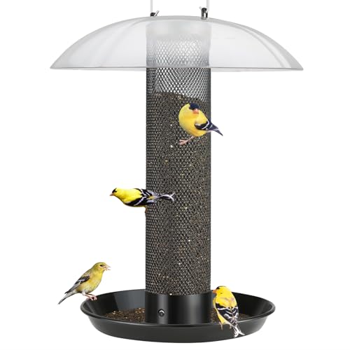 Kingsyard Finch Bird Feeder, Metal Mesh Tube, 2.5 lbs, Black