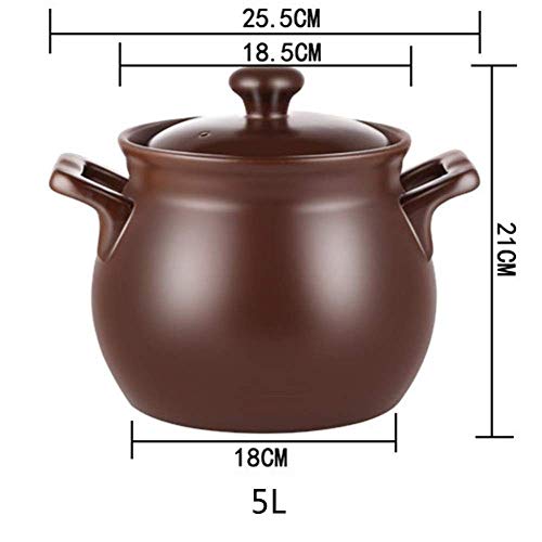 Casserole en argile 5L nutriments préservés et antiadhésive marron - 6