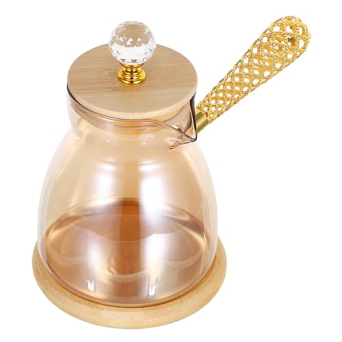 HONITANO Caffettiera Turca in Vetro con Manico Laterale Termo-resistente Cezve per Caffè Tè Greco e Calda Design Elegante e Caffè