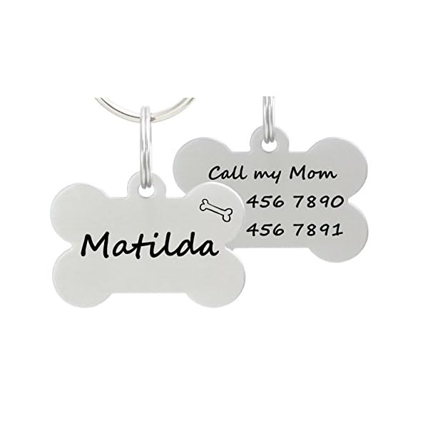 io tags Double Sided Laser Etched Stainless Steel Pet ID Tag for Dog Engraved and Personalized Bone Shape (Bone) io tags Double Sided Laser Etched Stainless Steel Pet ID Tag for Dog Engraved and Personalized Bone Shape (Bone)