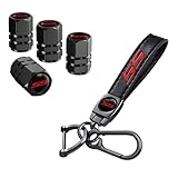 POWADDA Genuine Leather Car Key Chain Compatible with Chevy Camaro SS Cars Accessories Key Chain Ring Accessories and Tire Valve Stem Caps