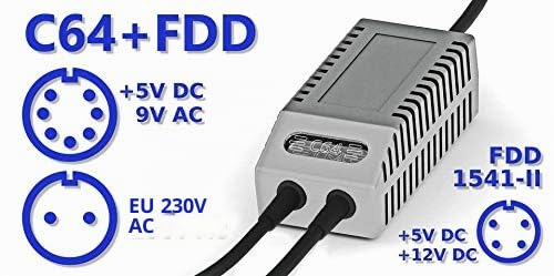 C64 FDD Dual Netzteil Modern EU - Ersatz-Netzteil C64 FDD Dual, EU-Stecker (Grau)