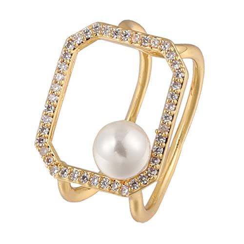Bague avec bouteille de parfum vide et bandanas vintage en perle dorée