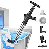 TheElves Toilet Plunger Heavy Duty, Air Pressure High Pressure Toilet Clog Remover Tool, Powerful All-Purpose Plunger for Bathroom Clog - Black