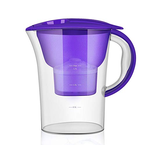 Decdeal 2.5L Transparent Water Pitcher Household Water Filter Bottle Filter Kettle Activated Carbon Water Purifier for Purifying Water