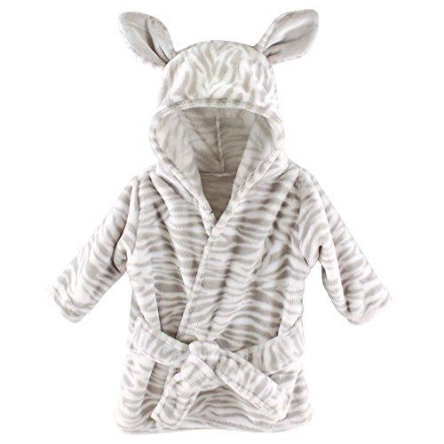 Hudson Baby Unisex Baby Plush Animal Face Robe, Zebra, One Size, 0-9 Months