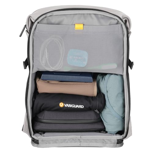 Image of VANGUARD VEO Lite B20L Camera & Everyday Backpack (Cream) - Fits Full-Frame Camera with 70-200mm Attached + 3 Lenses, 14 inch Laptop Storage, Rear & Side Access, Convertible Daypack Design