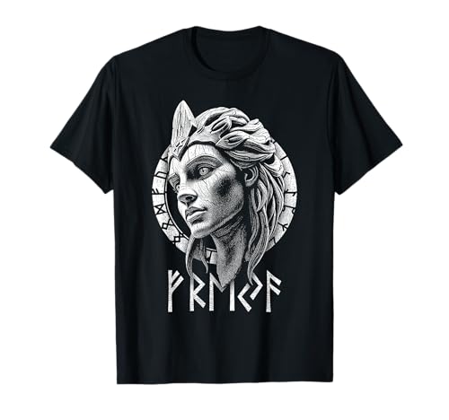 Freya Goddess Freyja Viking Norse Mythology Wood Carving T-Shirt