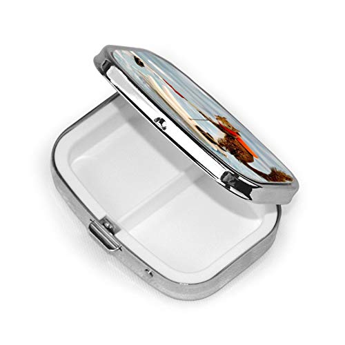 Water Skiing Squirrels Print Square Pocket Purse Portable Travel Pill Box &Amp; Medicine Organizer