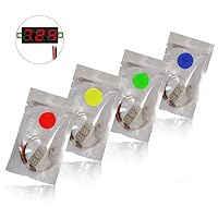 YIXISI 4 Stück 0,28 Zoll Mini Digital Voltmeter, LED-Anzeige Voltmeter, Messbereich DC 2.4-30V, Zwei Drähte Spannungsprüfer,Verpolungsschutz und Genaue Druckmessung (Rot, Gelb, Grün, Blau) – Ansicht 2