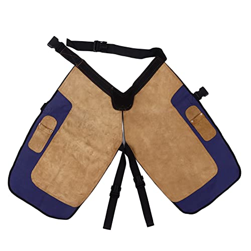 Topyond Canvas Cowhide Horse Farrier Apron - Durable Horseshoe Cleaning Pants with Pocket for Farm Accessories
