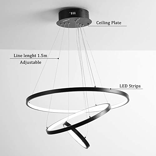 Lustre suspension LED moderne en aluminium brossé et diffuseur acrylique premium à télécommande