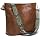 JOLLQUE Women's Medium Size Shoulder Bag with Wide Shoulder Strap Faux Leather Boho Bag Retro Shoulder Bag Hobo Crossbody Bag Coffee
