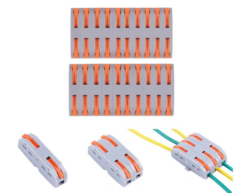 Image of 20 Pcs Wire Connector Jointer - 1 In 1 Out Conductor | Compact Splicing Wire Connectors for Circuit Inline, Electrical Cable Joint (20)
