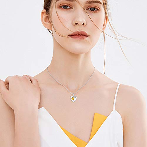 JUSTKIDSTOY Sunflower Locket Necklace You are My Sunshine Necklace 925 Sterling Silver Heart Locket Necklace That Holds Pictures Jewelry Gifts for Women, Wife, Mother - Image 6