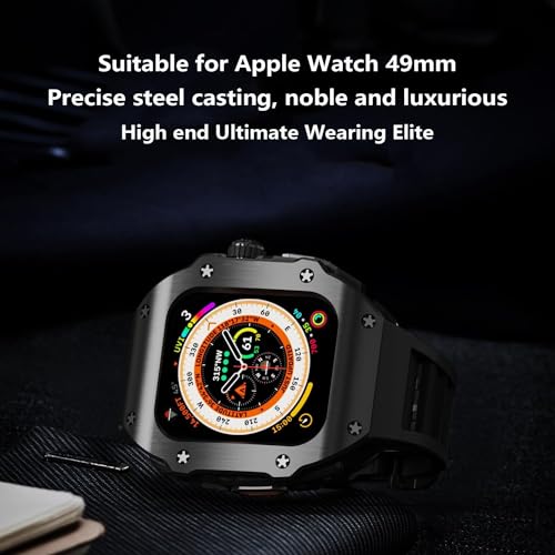 Kit de modificación RM para Apple Watch Ultra con correa de silicona premium y acero resistente 3
