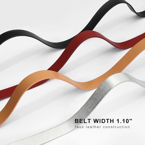 Earnda Women Faux Leather Belt for Jeans Pants Fashion Ladies Waist Belts with Gold Silver Oval Buckle4