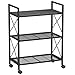 Amazon.com: SONGMICS 3-Tier Metal Storage Rack with Wheels, Mesh ...
