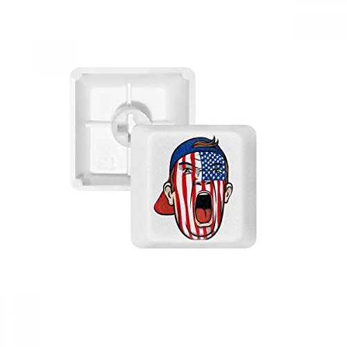 Keycaps PBT USA Drapeau clavier mécanique blanc OEM touche R2 multicolore