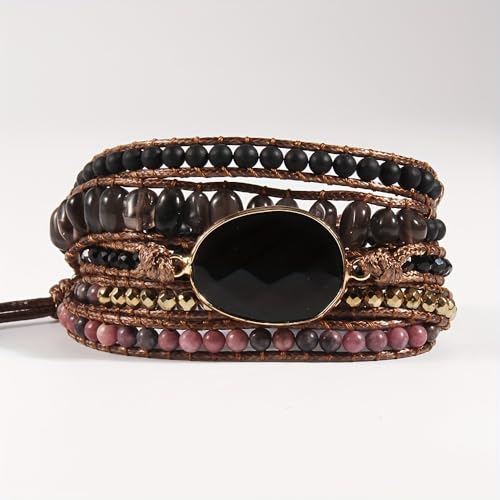 Image of Boho Stone Wrap Bracelet for Women,Turquoise Beaded Bracelet Jewelry Gift