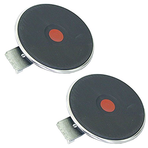SPARES2GO Electric Hob Red Spot Rapid Heat Hotplate Heating Element (1500W, 4mm Rim, Pack of 2)