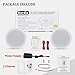 Herdio 5.25'' Home Audio Package Wall Mount Bluetooth Amplifier Receiver System with 300W in Ceiling Wall Passive Speakers Great for Home Theater Office Bathroom Kitchen Living Room (A Pair)