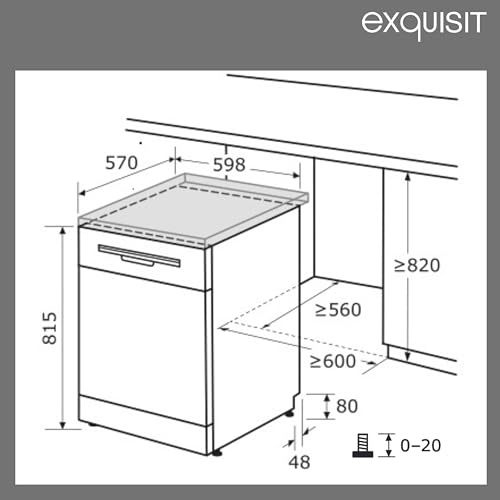Exquisit PLUS Geschirrspüler 60 cm, 12 Maßgedecke, Unterbaufähig, Startzeitvorwahl, 11 Liter, GSP56312-030E weiss