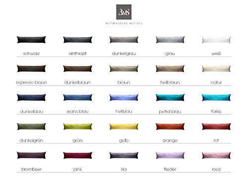 Bettwaesche-mit-Stil Mako-Satin Seitenschläferkissen Bezug aus 100% Baumwolle (Baumwollsatin...