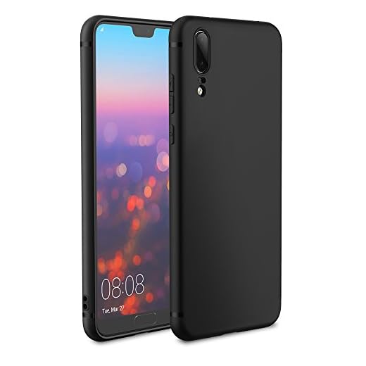 EasyAcc Fodral till Huawei P20, svart TPU fodral telefonfodral matt yta tunn profil telefonskydd för Huawei P20