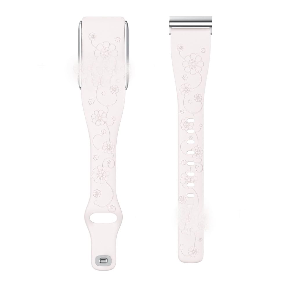 LDMYB - Cinturino di ricambio in silicone con motivo floreale inciso, compatibile con Whoop 5.0 (versione regolare ed ECG), morbido cinturino sportivo di ricambio con fibbia in lega di zinco