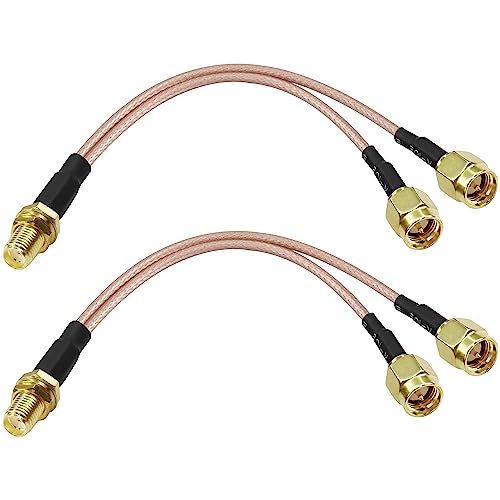 Cable SMA Y divisor 15 cm x2pcs para red GSM WiFi miniatura 1