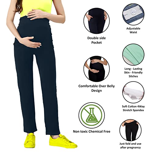 Image of LENAM Women's Relaxed Fit Maternity Pants