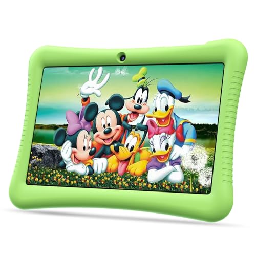 Semeakoko Tablet Bambini 10 Pollici Android 13, 3GB RAM+32GB ROM (256GB Espandibile) GMS Certificated, Controllo Genitori,1280x800 HD Display, 6000 mAh, WiFi, Doppia Fotocamera con Custodia(Verde)