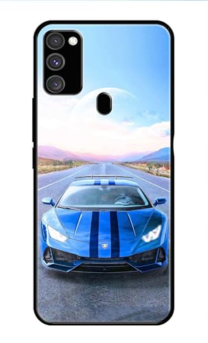Image of Metal TPU Printed Back Cover for Samsung Galaxy M30s (Car with Moon View) 360 Degree Protection | Camera Protection -25092024(AR)