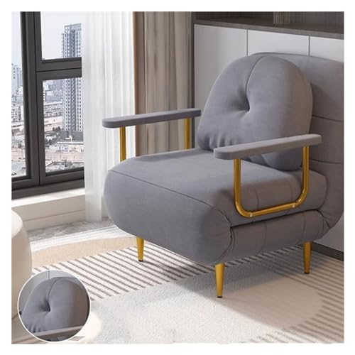 Sofá cama convertible moderno, respaldo ajustable, silla plegable multifuncional, ideal para sala de estar y dormitorio, diseño compacto (gris, 80 cm)