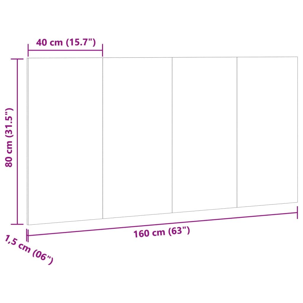 vidaXL Tête de lit Vieux Bois 160x1,5x80 cm Bois d'ingénierie