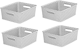 4 x 13L Grey Curver Basket