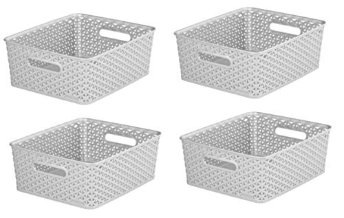 4 x 13L Grey Curver Basket