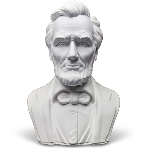 Estatua busto de Abraham Lincoln en yeso blanco 12 cm