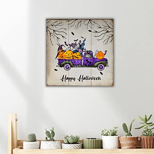 Panneau mural bois Halloween violet pour décorer votre salon - 5