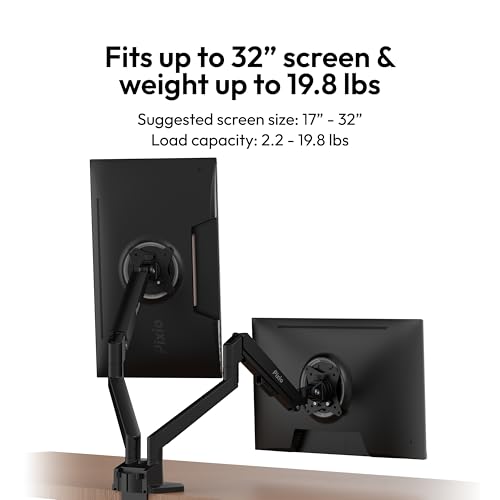 Image of Pixio Two PX249 Wave 24 inch 240Hz Refresh Rate FHD 1080p Resolution IPS Panel 4ms GTG Response Time Gaming Monitor and PS1D Wave Black Dual Monitor Arm