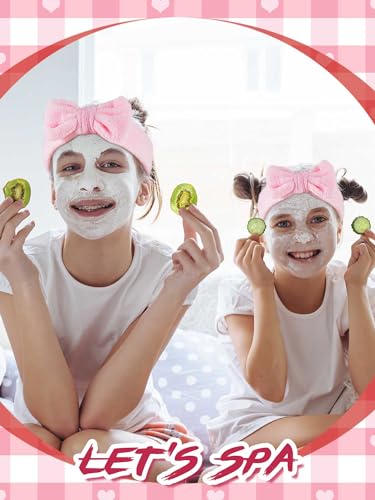 Sintuff 24 Pcs Sleepover Party Supplies for Girls 6 Spa Party Robes 6 Tote Bags 6 Headbands 6 Spa Masks3