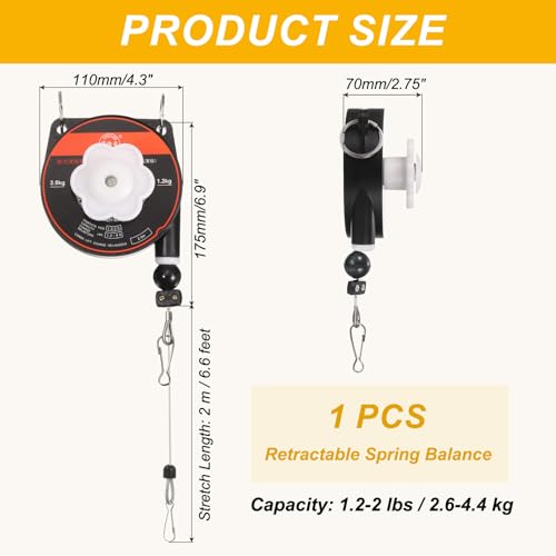 Balancer Ressort Rétractable 2.6-4.4kg Outil Suspendu Ligne Assemblage 2m