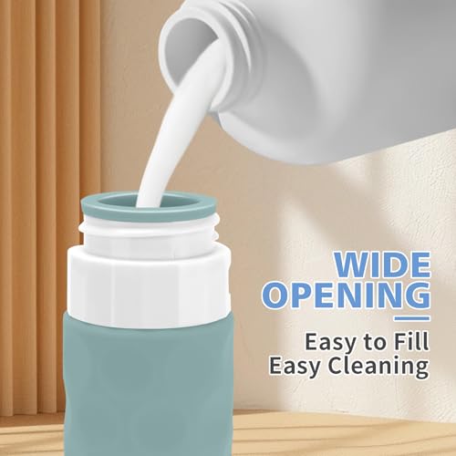 Image of Silevoler Travel Bottles for Toiletries, 4pcs Tsa Approved 3oz Travel Size Containers, BPA Free Leak Proof Premium Silicone Bottles, Refillable Liquid Squeezable Accessories W /Toiletry Bag(Mint)