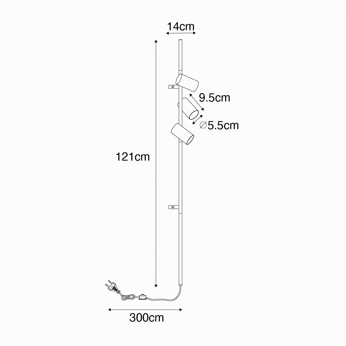 Qazqa jeana luxe - Applique con interruttore Moderno - 3 luce - L 14 cm - Nero - Moderno - Soggiorno I Camera da letto I Sala da Pranzo I Cucina