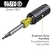 Klein Tools 32500 11-in-1 Screwdriver / Nut Driver Set, 8 Bits (Phillips, Slotted, Torx, Square), 3 Nut Driver Sizes, Cushion Grip Handle