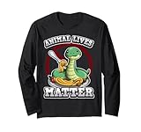 Photo Gallery divertente vegetariano "animal lives matter" vegan save snakes maglia a manica Photo Gallery divertente vegetariano "animal lives matter" vegan save snakes maglia a manica